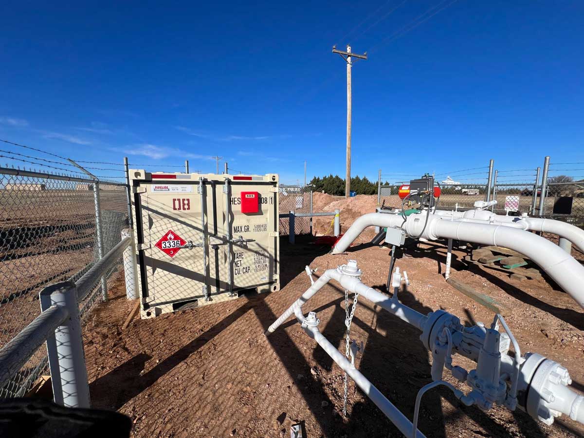Pipeline pickling temporary odorization equipment installation